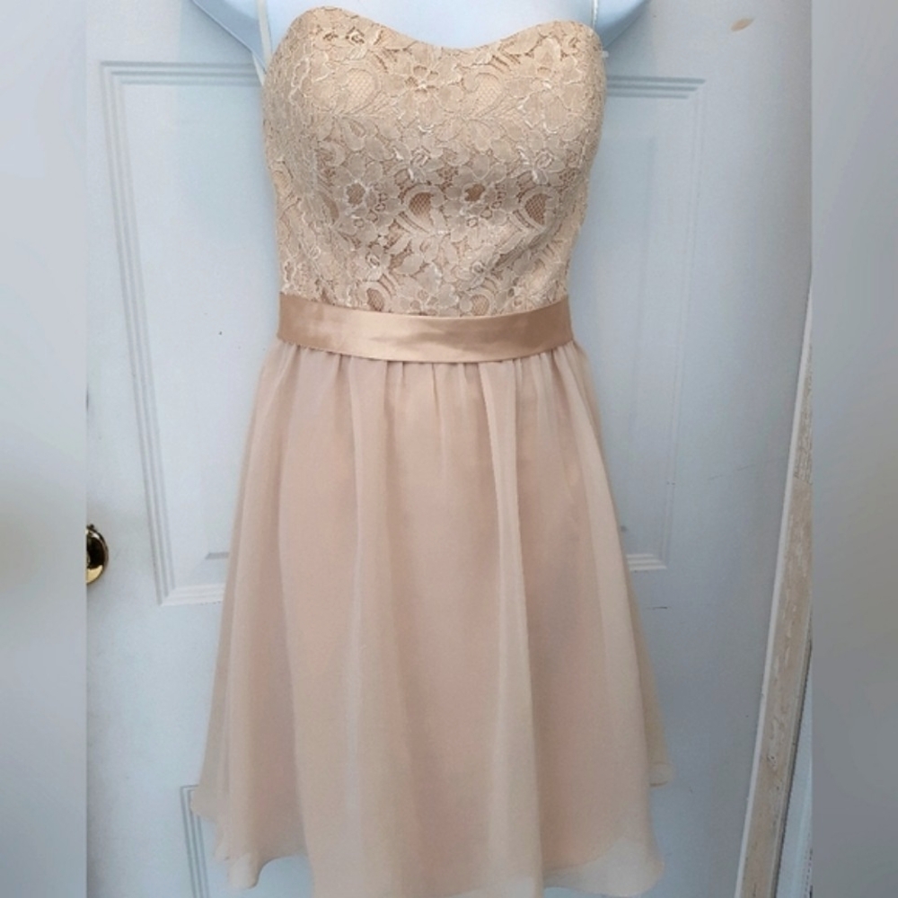 Satin Champagne Dress - Picture 13 of 16
